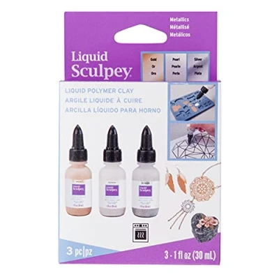 Image of Polyform Sculpey Liquid Metallics 3/Pkg Pearl, Silver, Gold