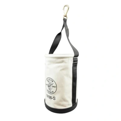 Image of Straight Wall Bucket with Swivel Snap Hook, No. 6 Canvas Klein Tools 5106S, Black