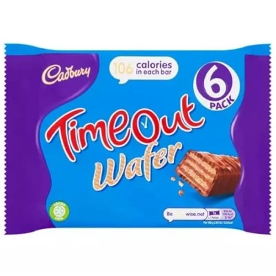 Image of Cadbury Timeout Wafer Chocolate Bar 6 Pack Multipack 121.2g (Pack of 13 Multipacks)