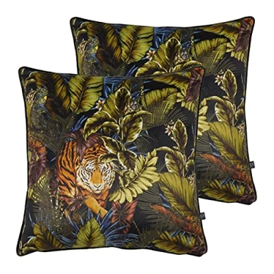 Image of Prestigious Textiles Bengal Tiger Twin Pack Feather Filled Cushions, Amazon, 55 x 55cm