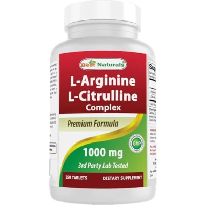 Image of Best Naturals L Arginine Citrulline Complex 1000 mg 250 Tablets (250 Count (Pack of 1))