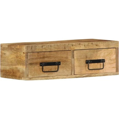Image of vidaXL Wall mounted TV Cabinet 60x30x19 cm Solid Rough Wood Mango