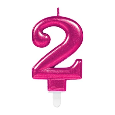 Image of (PKT) Adult Metallic Pink Candle Number 2