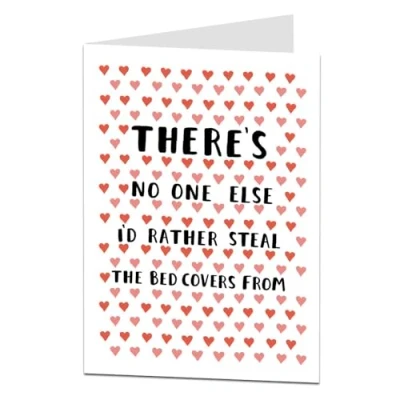 Image of LimaLima Funny Valentines Day Card Steal The Bed Covers Design Perfect For Husband Wife Boyfriend Girlfriend