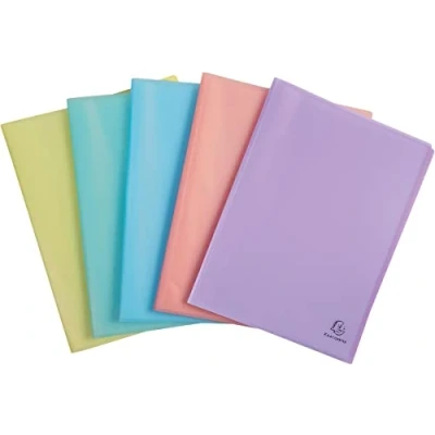 Image of Exacompta Ref 88470E Chromaline Translucent Pastel PP Welded Display Books 240 x 320mm in Size, Suitable for A4 Sized Documents, 40 Pockets, 80 Viewing Pages Random Colour