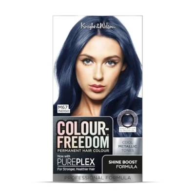 Image of Colour Freedom Metallic Indigo Permanent Hair Dye with PurePlex. Ultra Glossy Conditioning Colour. 100% grey coverage. By Knight &amp; Wilson.