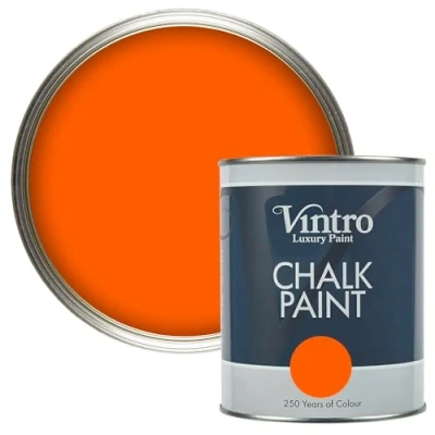 Image of Vintro Chalk Paint Furniture Shabby Chic Upcycle Decorate Ultra Matt Finish 1 Litre (Pumpkin)