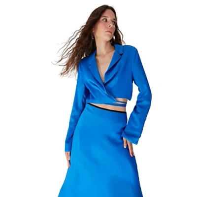 Image of Trendyol Blazer Blue Crop