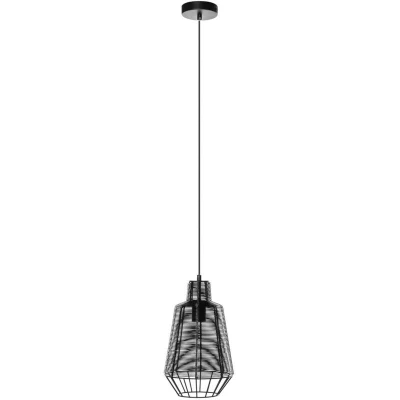 Image of Lucande Tinko cage pendant light, black, 20 cm