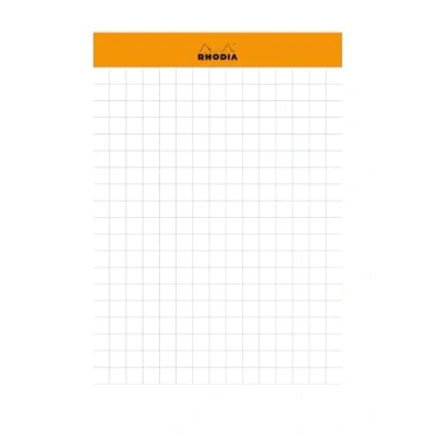 Image of RHODIA 194043C Memo Pad N11 Orange A7 8.5x11.5 cm 5/5 (Small Squares) 240 Sheets 80g/m Practical and Compact Rhodiatime Collection