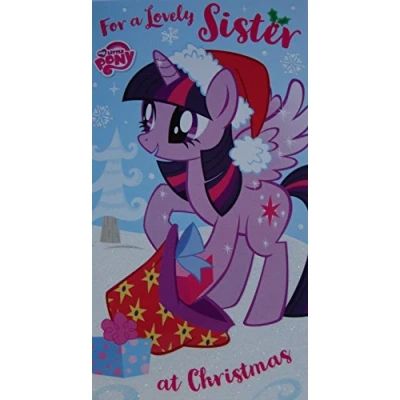 Image of My Little Pony MLX08 Sister Christmas Card,Multi Colour