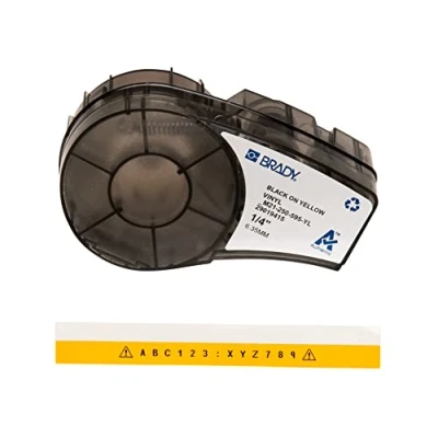 Image of Brady Vinyl Label Tape for Printer M211 &amp; M210 Self Adhesive Labels Black on Yellow (6.35mm x 6.40m) M21 250 595 YL