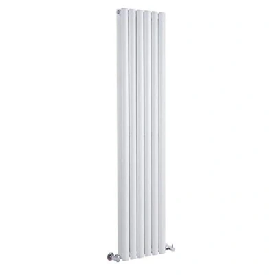 Image of Milano Aruba White Vertical Double Oval Panel Radiator 1780mm x 354mm