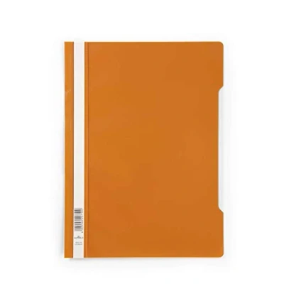 Image of Durable Clear View A4 Document Folder Orange Transparent Front Cover Pack of 50 Folders Ideal for Holding Punched Documents
