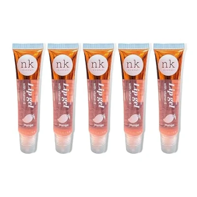 Image of NK Lip gloss gel 15ml Vitamin E, Shiny, Nourishes, (Mango, Pack Of 5)