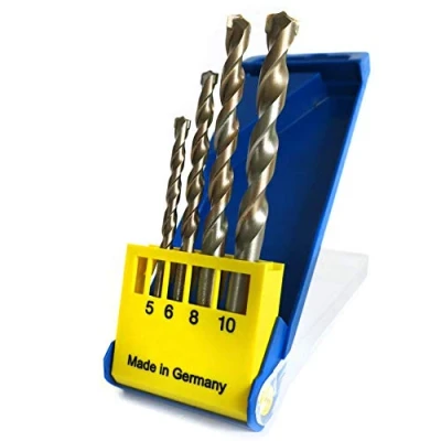 Image of S&amp;R Concrete Masonry Drill Bit Set (SUPERSCHLAG), 4 pieces, 5 x 85/6 100/8 / 10 120 mm/Professional quality MADE IN GERMANY/