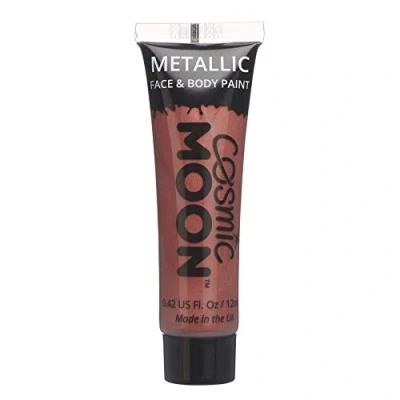 Image of Face &amp; Body Metallic Paint by Cosmic Moon Red Water Based Makeup for Adults, Kids 12ml