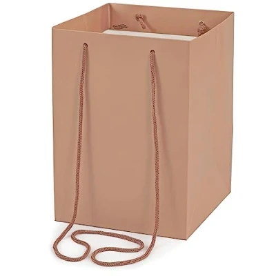Image of Oaktree UK Hand Tie Bag, Rose Gold, 18cm x 25cm
