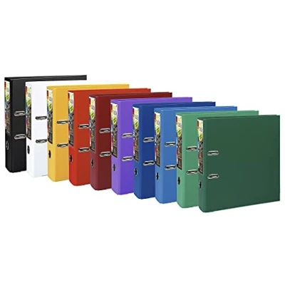 Image of Exacompta Ref 53374E Prem&#039;Touch PP Lever Arch File 320 x 300mm in Size, 2 Rings, Can Hold A4+ Documents, 80mm Spine, FSC Certified Assorted Colours (Pack of 10)