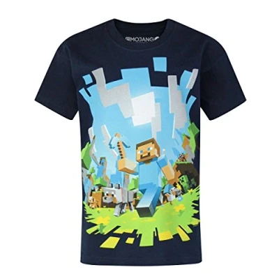 Image of Minecraft Official Adventure Boy&#039;s T Shirt (3 4 Years) Blue