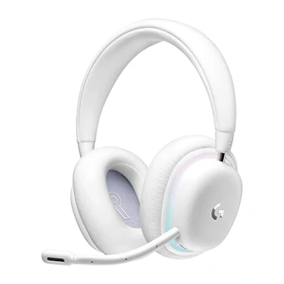 Image of Logitech G G735 Wireless Gaming Headset, Customisable LIGHTSYNC RGB Lighting, LIGHTSPEED, Bluetooth, Detachable Microphone, Compatible with PC &amp; Mac White