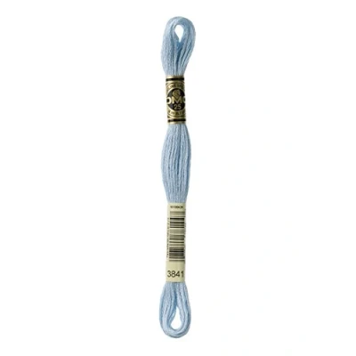 Image of DMC 117 3841 Mouline Stranded Cotton Six Strand Embroidery Floss Thread, Pale Baby Blue, 8.7 Yard