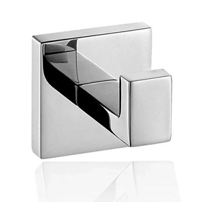 Image of ThinkTop Luxury 304 Stainless Steel Bathroom Square Towel Robe Hook Wall Mount Coat Hat Door Hanger Mirror Polished Accessories