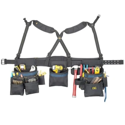 Image of Custom Leathercraft2617 Framing Master Tool Belt, 28 Pocket,Grey