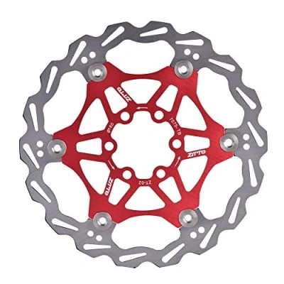 Image of 160mm 6 Bolts Mountain Bike Brake Pad Type Floating Bicycle Disc Rotor Cycling Accessory(Red)