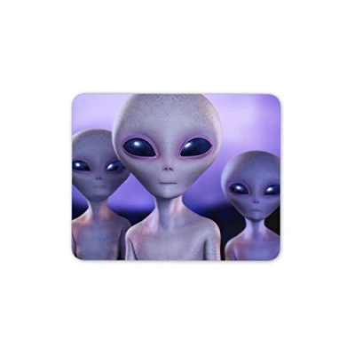 Image of Destination Vinyl Ltd Alien Grey Mouse Mat Pad Aliens UFO Monster Creature Space Computer Gift #8214
