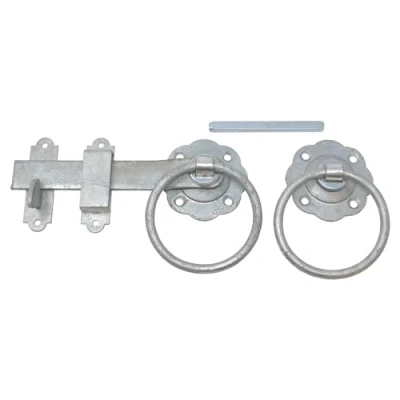 Image of Plain Ring Gate Latch, Straight Latch Bar, Catch and Keep, 6 inch, Galvanised