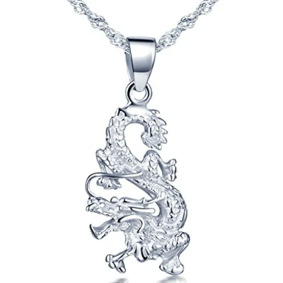 Image of Infinite U 925 Sterling Silver Women&#039;s Chinese Dragon Pendant Necklace with 45cm Chain