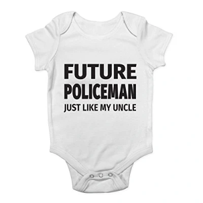 Image of Shopagift Future Policeman Just Like My Uncle Cute Boys and Girls Baby Vest Bodysuit