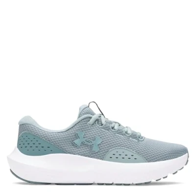 Image of Under Armour Women&#039;s Charged Surge 4, Comfortable Runners with Breathable Mesh Upper Design, Durable and Responsive Ladies&#039; Trainers,Serpentine / Jasper Blue Metallic Serpentine,7