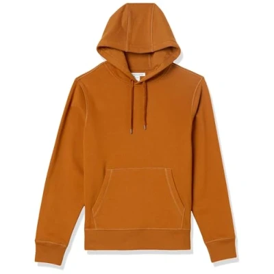 Image of Amazon Essentials Men&#039;s Hooded Fleece Sweatshirt (Available in Big &amp; Tall), Rust Orange, S