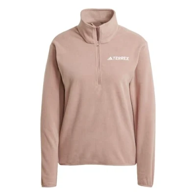 Image of Adidas Terrex Essentials HALF ZIP Fleece jumper, Women&#039;s, Size: Medium, Warm clay