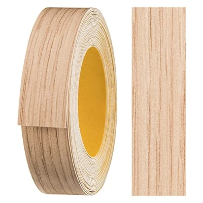 Image of haggiy melamine edge tape self adhesive 18 mm x 5 m I furniture secure hold without ironing banding veneer for shelves/wooden panels (Lindberg Oak)