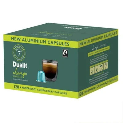 Image of Dualit Aluminium Coffee Capsules Lungo Espresso 4 x 30 Pack