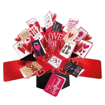 Image of Love You Valentine To My Girlfriend Valentine&#039;s Pop Up Card 3D Greeting Cards POP032V06