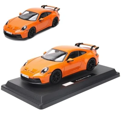 Image of HTLNUZD Bburago 1/24 New 911 GT3 Static Alloy Car for Porsche Fluorescent Green Simulation Collection Gift Die Cast Model