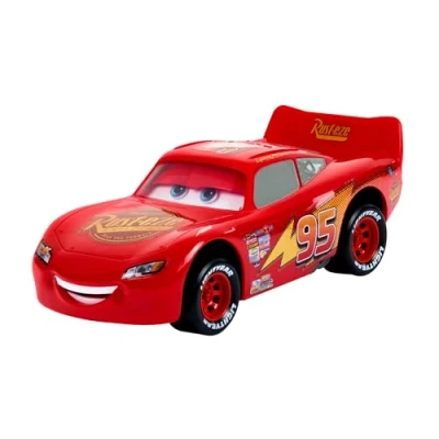 Image of Mattel Disney and Pixar Cars Toy &amp; Trucks, Moving Moments Lightning McQueen Vehicle with Eyes Mouth, HPH64