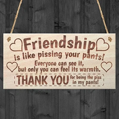 Image of Friendship Sign Best Friend Plaque Gift Shabby Chic Heart &amp; Thank You READ ME