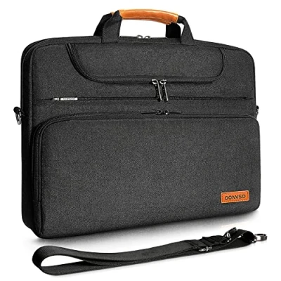 Image of Domiso 17 Inch Waterproof Laptop Bag Briefcase Shoulder Notebook Business for 17.3 Notebook/Dell/Lenovo/Acer/HP/MSI/ASUS, Black