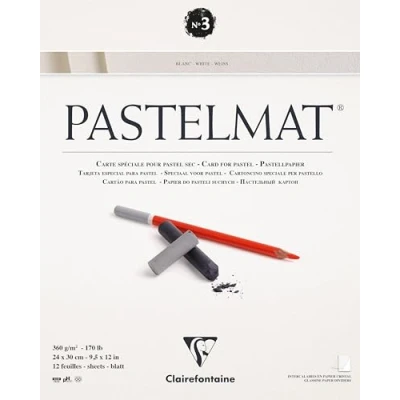 Image of Clairefontaine Pastelmat Pad White 360g 24x30cm 12 sheets