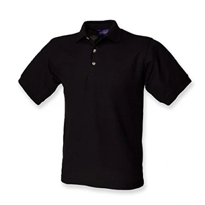 Image of Henbury Ultimate Heavy Pique Polo Shirt : Color Black Size XL