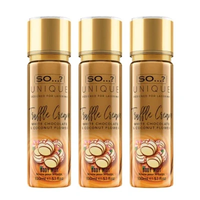 Image of So…? Unique Womens Truffle Cream Body Mist Fragrance Spray 150ml Bundle (Pack of 3)