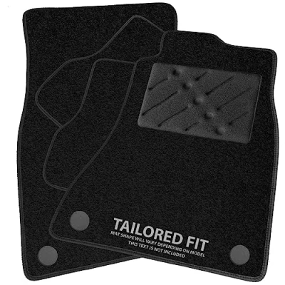 Image of Car Mats FOR Kia Ceed/Pro Ceed 2007 2012 Black Carpet Ribbed Trim Rectangle Heel Pad [SAPP 346]