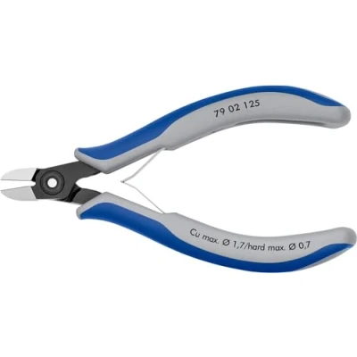 Image of Knipex Precision Electronics Diagonal Cutter burnished, with multi component grips 125 mm (self service card/blister) 79 02 SB