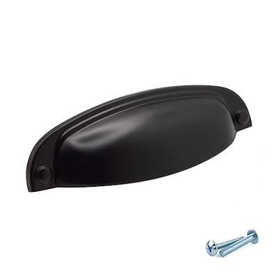 Image of M4TEC Cup Kitchen Cabinet Door Handles Cupboards Drawers Bedroom Furniture Pull Handle Black. VD8 Series: 96 mm Pack of 10