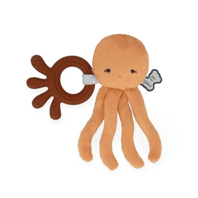 Image of Kaloo Silicone Baby Teether Octopus Shape Teething Toy Orange 14x17cm from Birth K21100